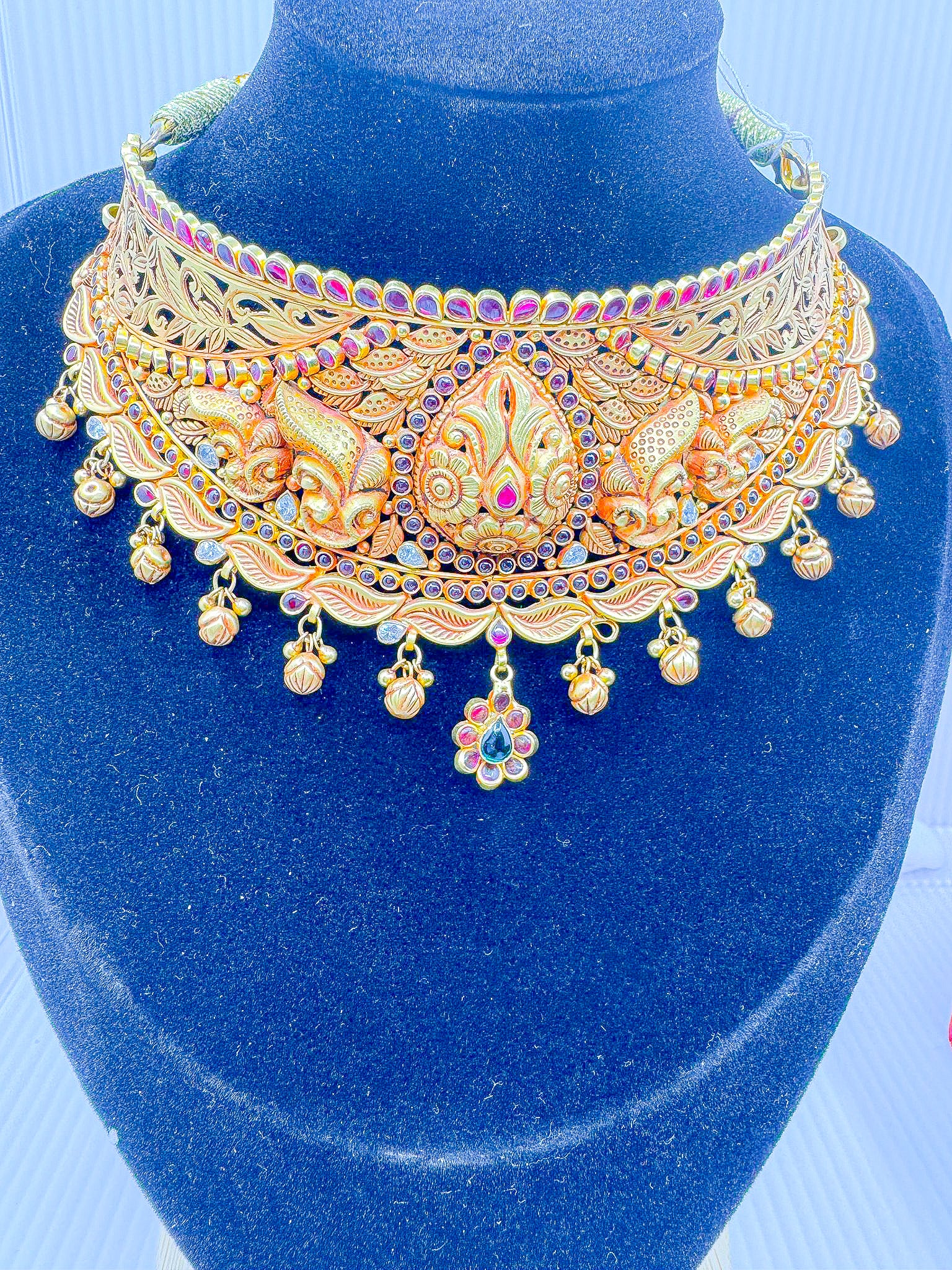 22k Gold Temple jewelry Necklace 42.81g N001