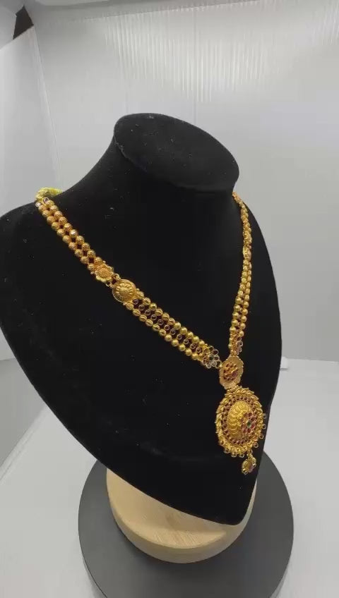 22k Gold Temple jewelry Necklace 22.34g N005