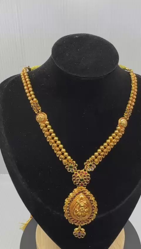 22k Gold Temple jewelry Necklace 22.00g N003