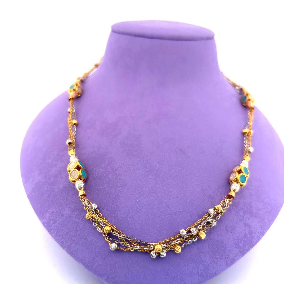 Tri color gold chain wt 20.59