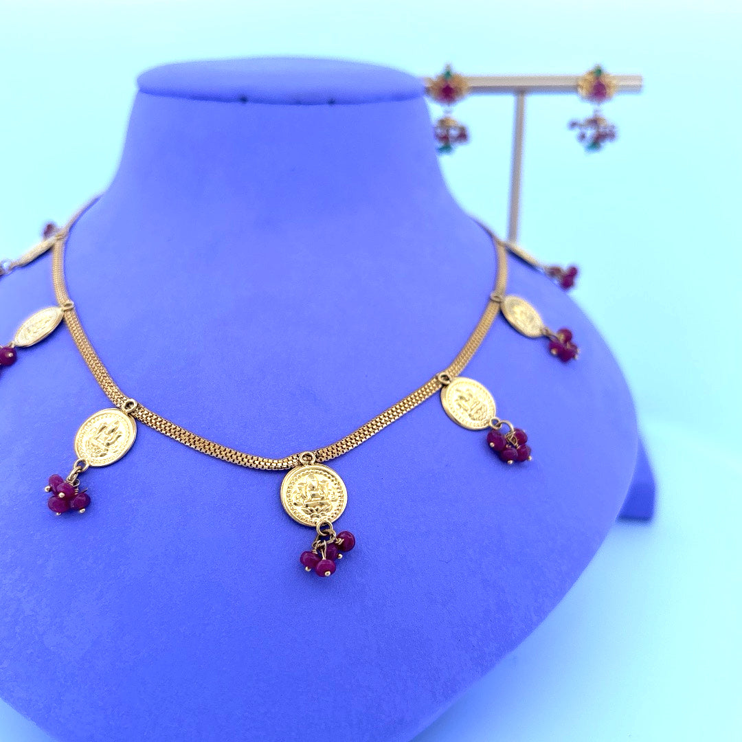 Gold kasu mala set wt 17.5