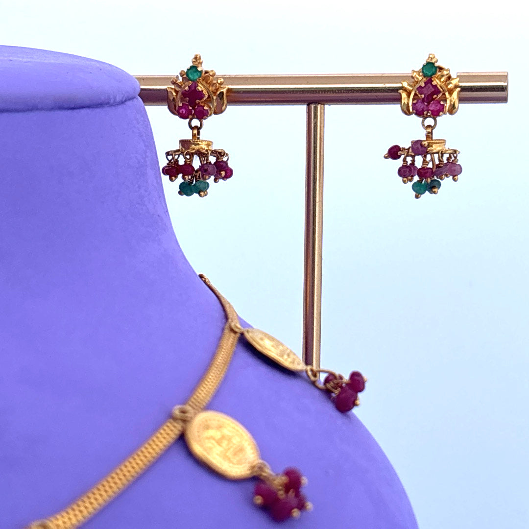 Gold kasu mala set wt 17.5