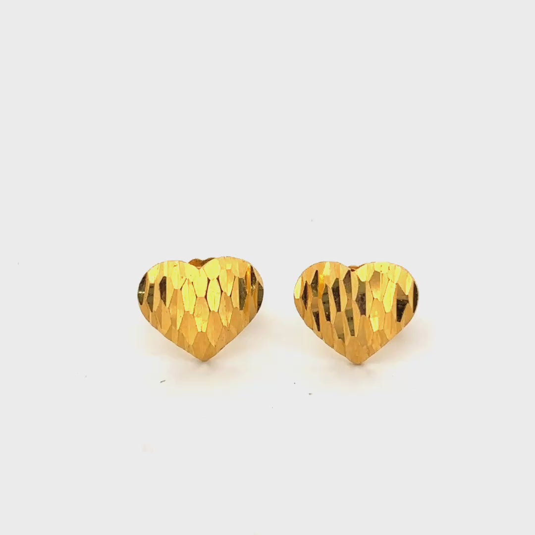 Gold heart studs wt 1.7