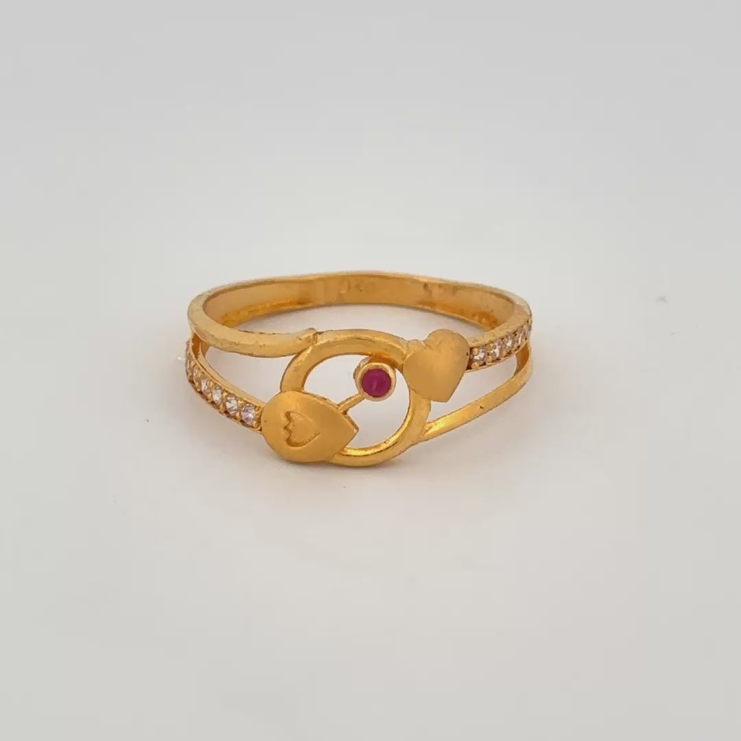 22k Gold wring with stone wt. 1.36