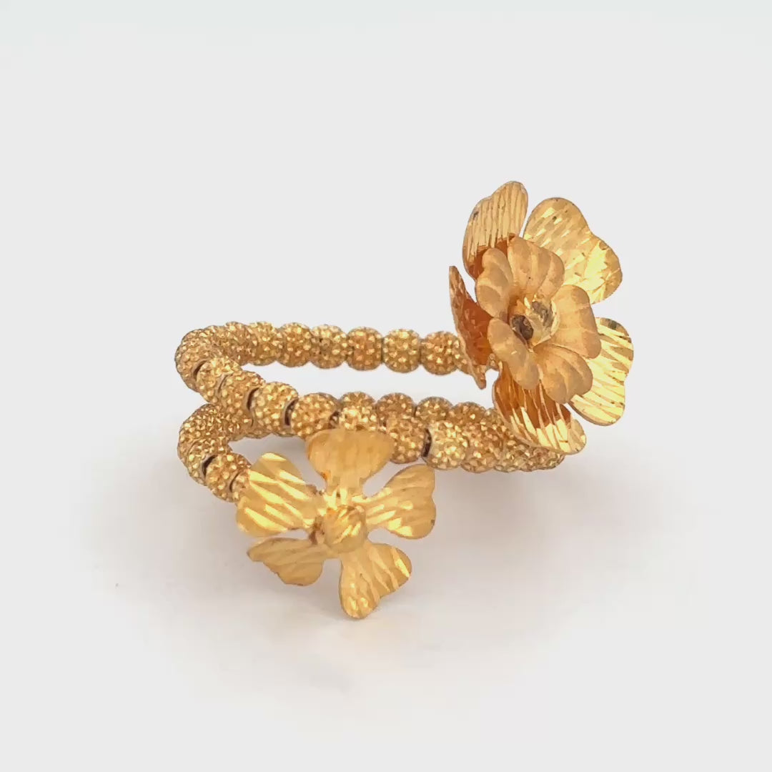 22K Gold Double Flower Ring wt. 6g