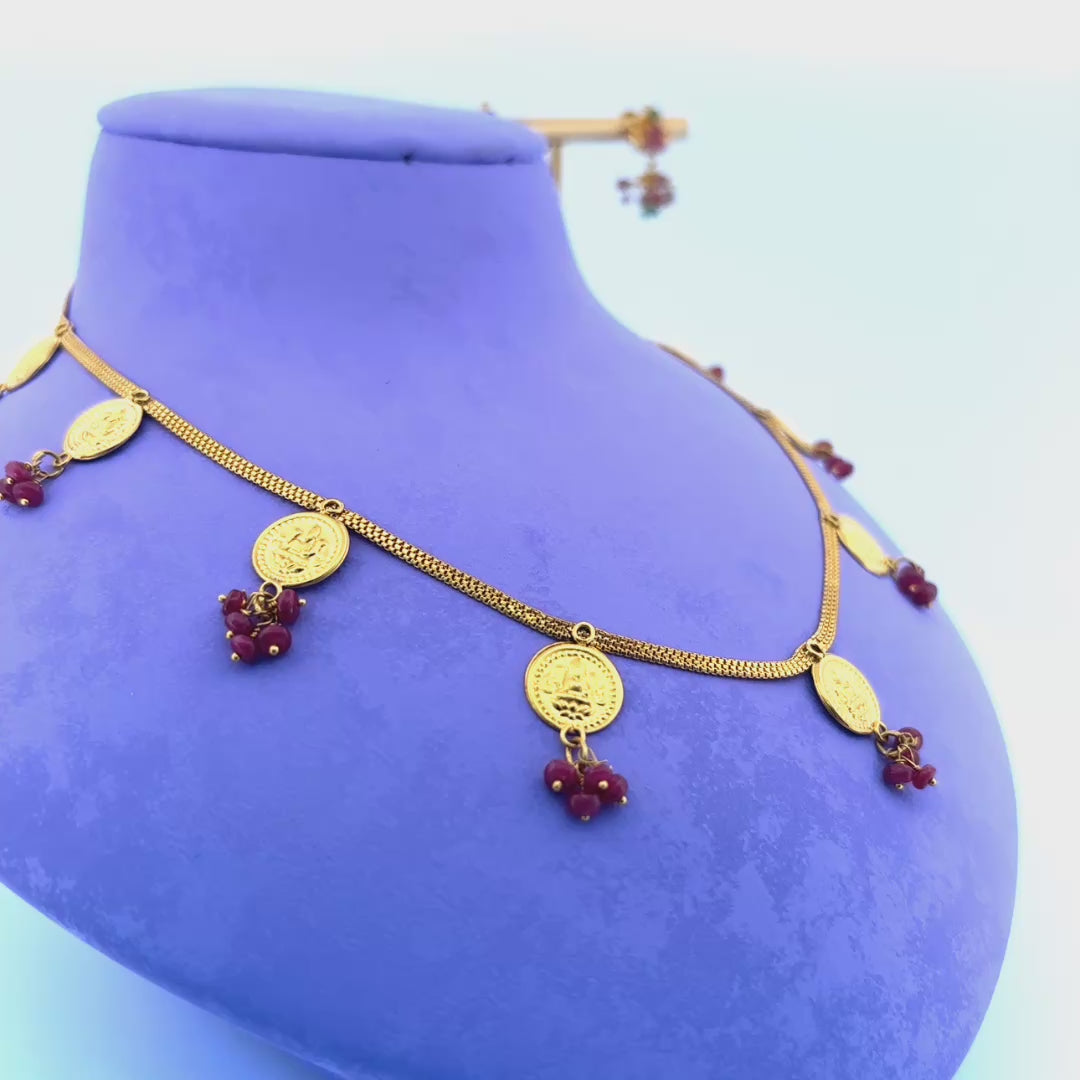 Gold kasu mala set wt 17.5