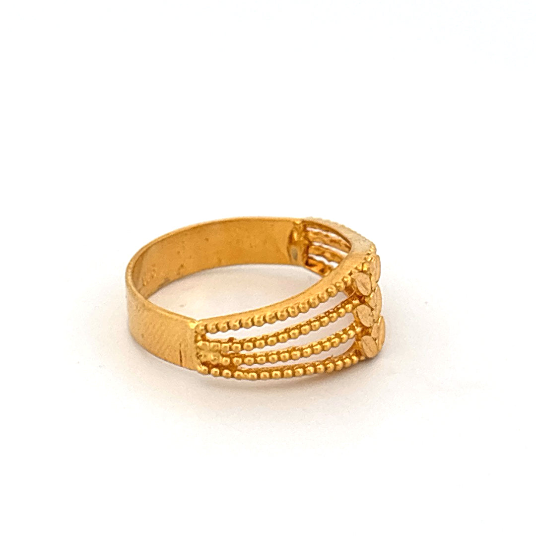 22K Gold Triple Band Heart Ring wt. 3.66g