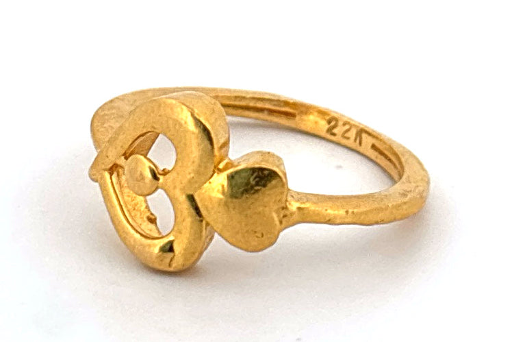 22K Gold Double Heart Ring wt. 4.10g