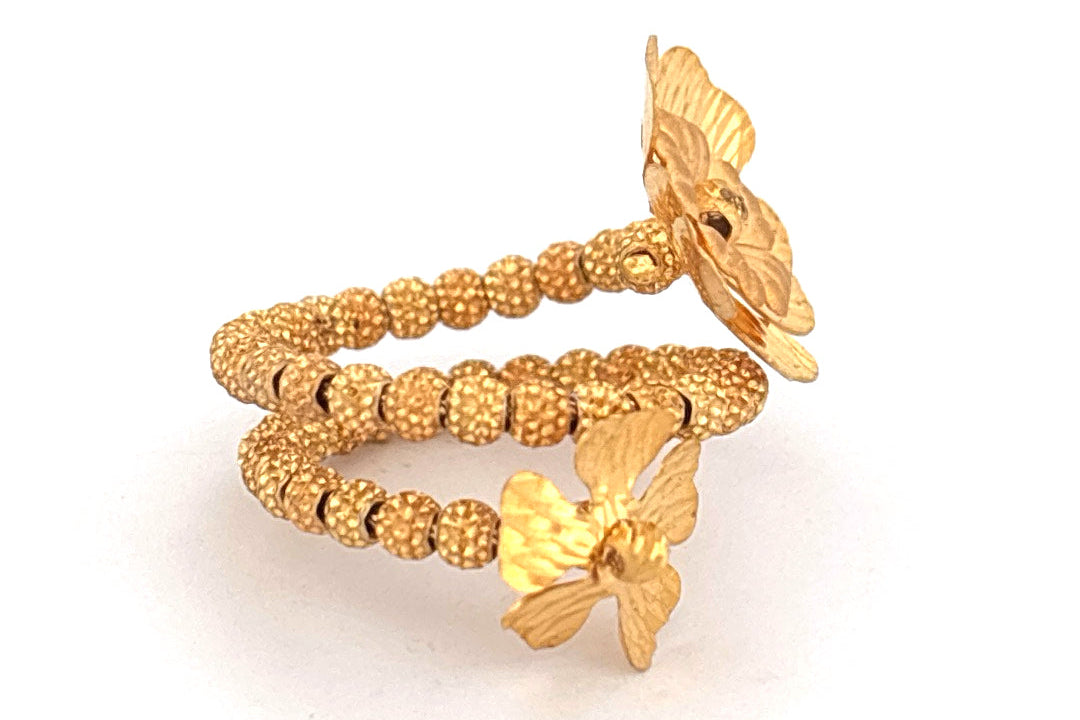 22K Gold Double Flower Ring wt. 6g