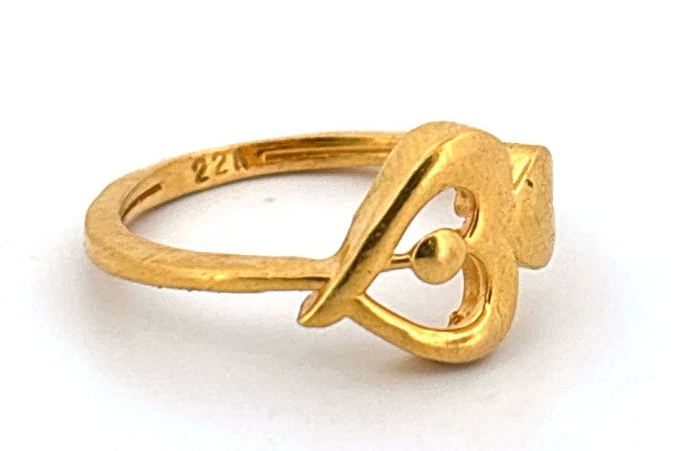 22K Gold Double Heart Ring wt. 4.10g