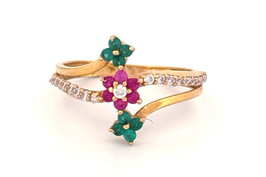 22K Gold Floral Ring wt 2.50 g